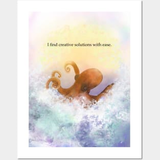 Octopus, I find creative solutions, affirmation Posters and Art